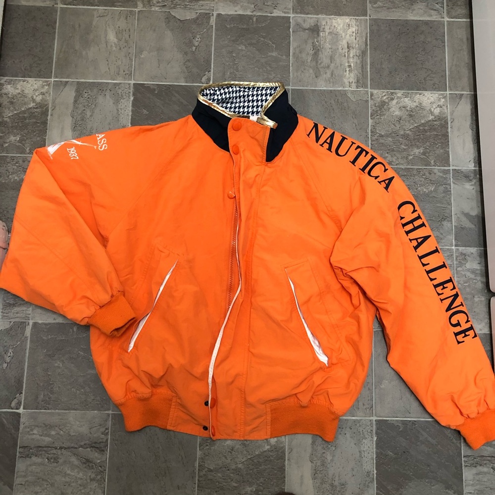 Mens vintage 90s nautica challenge spellout jacket